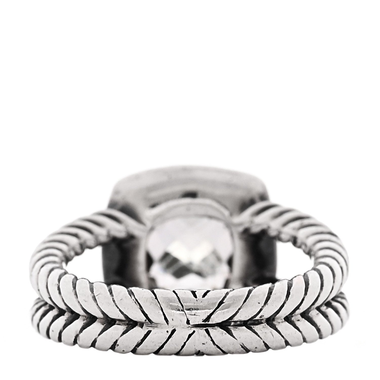 David Yurman Sterling Silver Diamond Prasiolite 7mm Petite Albion Ring 48 4.5 4 of 5