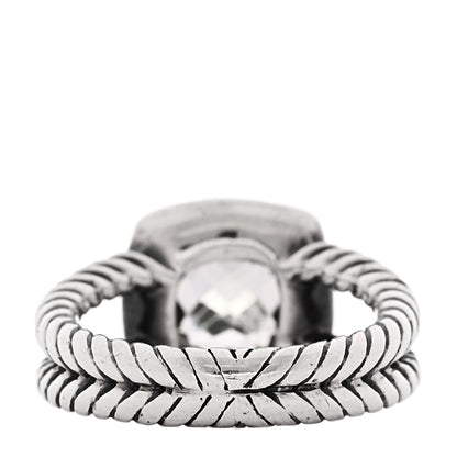 David Yurman Sterling Silver Diamond Prasiolite 7mm Petite Albion Ring 48 4.5 4 of 5