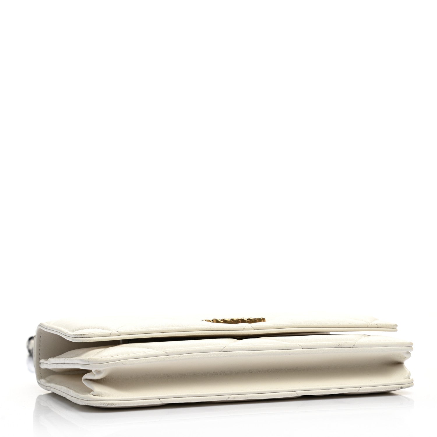 Chanel Goatskin Quilted Chanel 19 Wallet On Chain WOC White 4 of 19