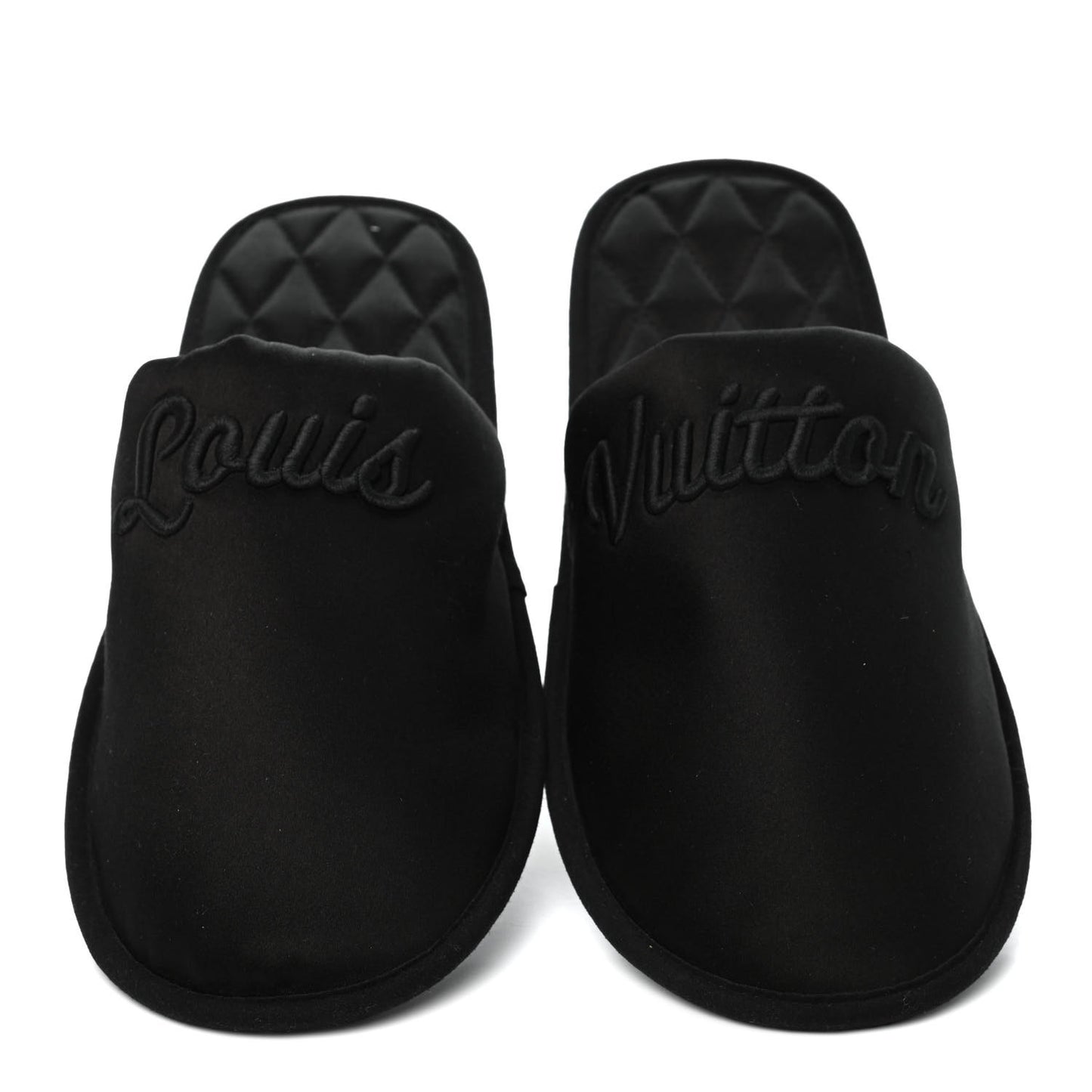 Satin LV Suite Flat Mule Black 36-37