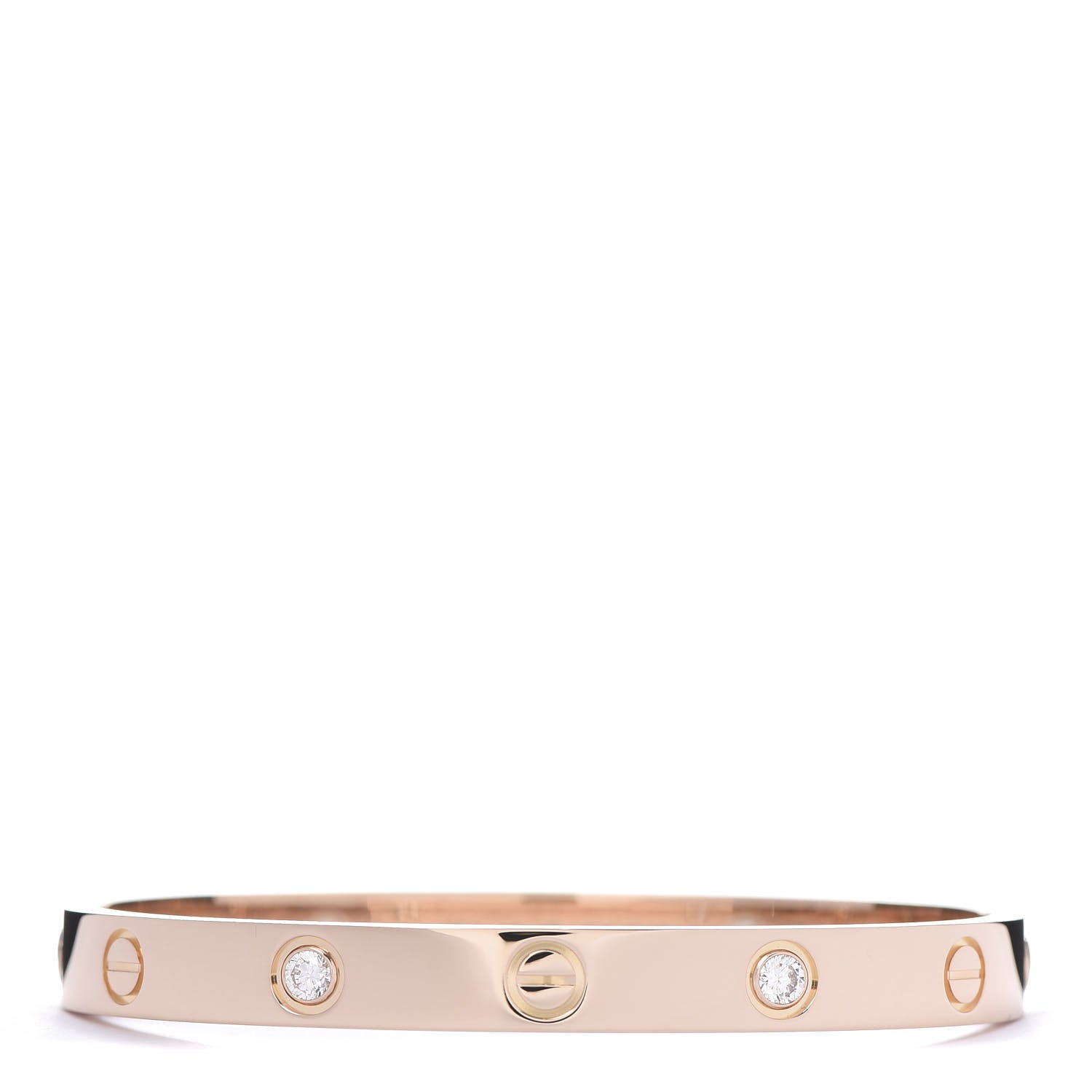 Cartier 18K Pink Gold 4 Diamond LOVE Bracelet 16 1 of 6