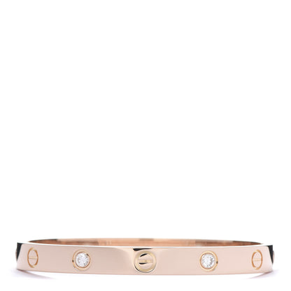 Cartier 18K Pink Gold 4 Diamond LOVE Bracelet 16 1 of 6