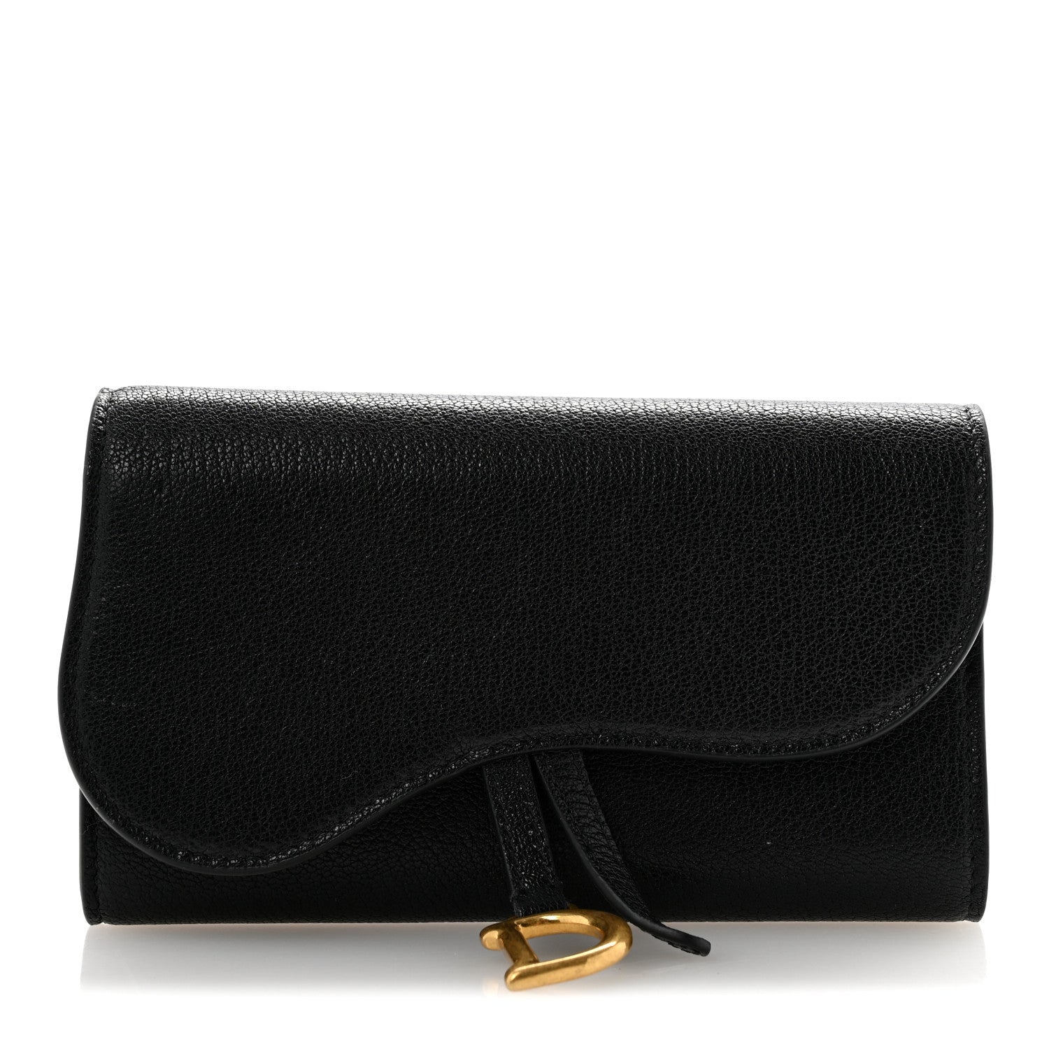 Christian Dior Goatskin Saddle Long Wallet Black 1 of 10