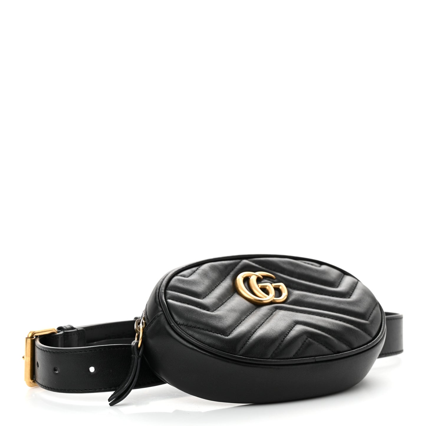Calfskin Matelasse GG Marmont Belt Bag 75 30 Black