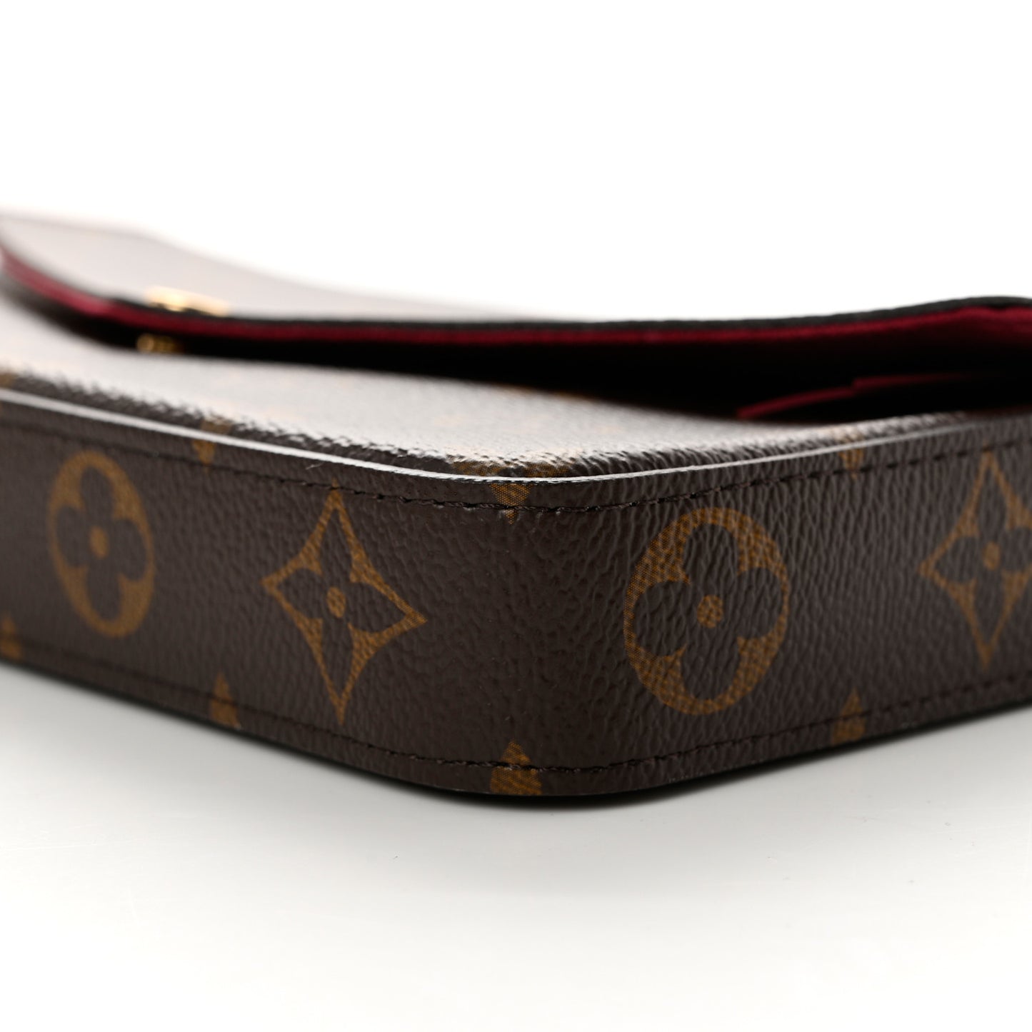 Monogram Pochette Felicie Chain Wallet Fuchsia