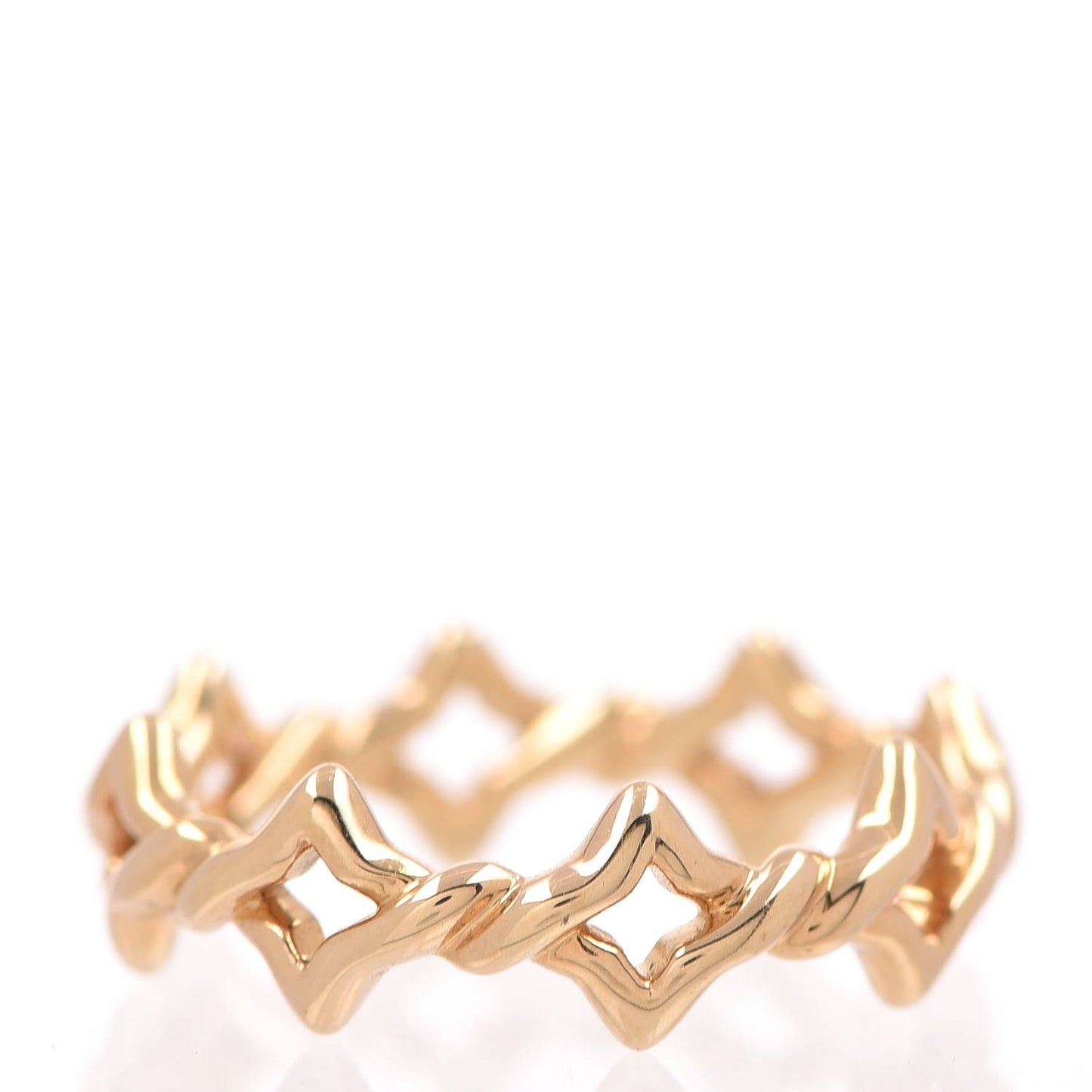 18K Yellow Gold 6mm Quatrefoil Stack Ring 54 7