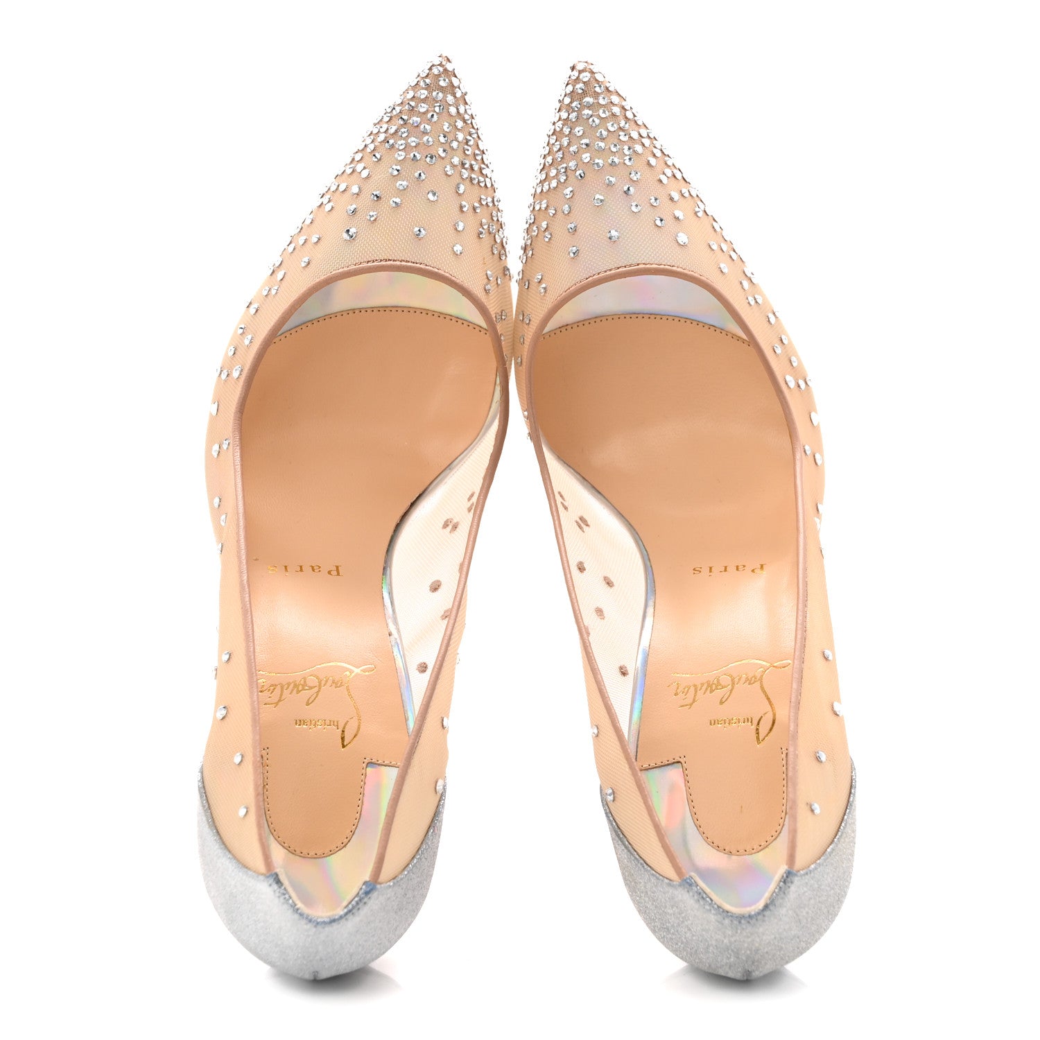 Christian Louboutin Crystal Strass Follies 100 Pumps 40.5 Crystal 2 of 9