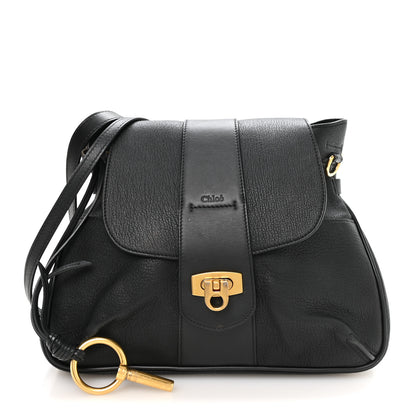 Chloe Grained Lambskin Calfskin Small Lexa Shoulder Bag Black 1 of 10