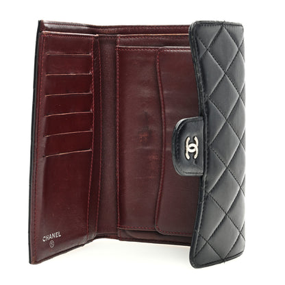 Chanel Lambskin Quilted Large Flap Wallet Black 5 of 13