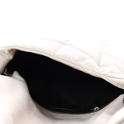 Saint Laurent Lambskin Quilted Medium Loulou Puffer Monogram Chain Satchel Crema Soft 5 of 15
