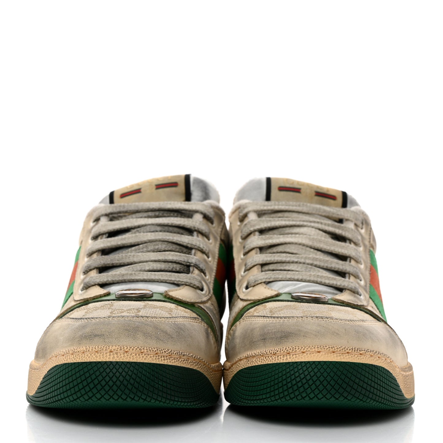 GG Monogram Nubuck Web Mens Screener Sneakers New Sand Dusty 7 Milk Vintage Green