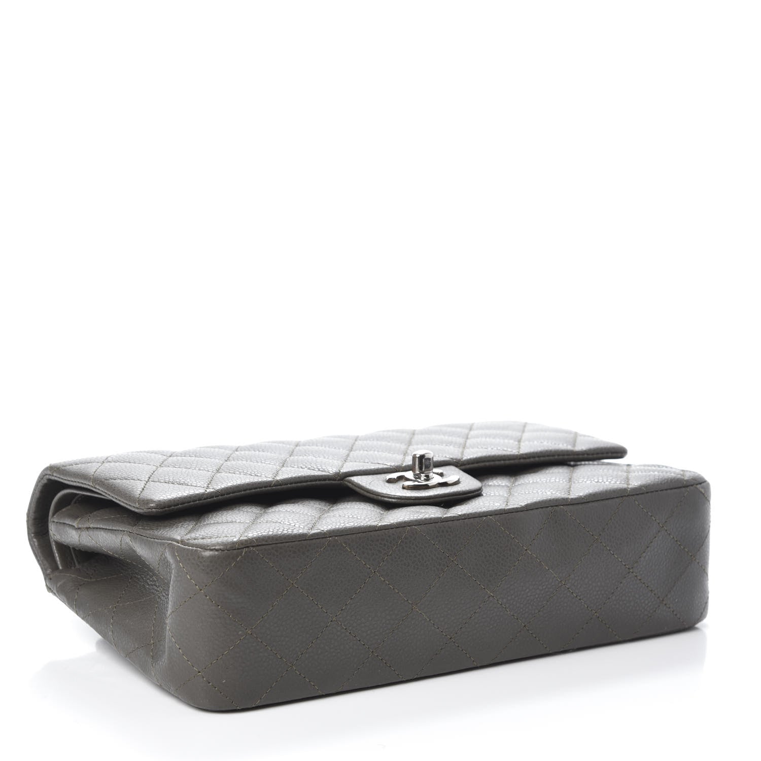 Chanel Caviar Quilted Medium Double Flap Grey 5 of 10