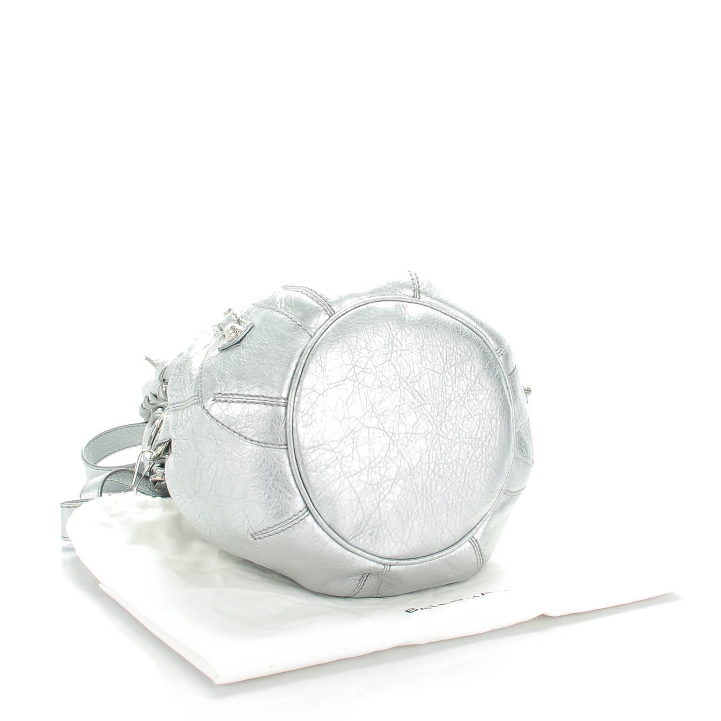 Agneau Giant 12 Silver Hardware Mini Pompon Gris Aluminum
