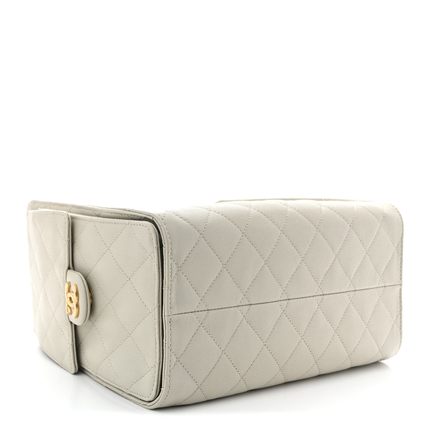 Caviar Quilted Small Chanel 25 Handbag Light Grey
