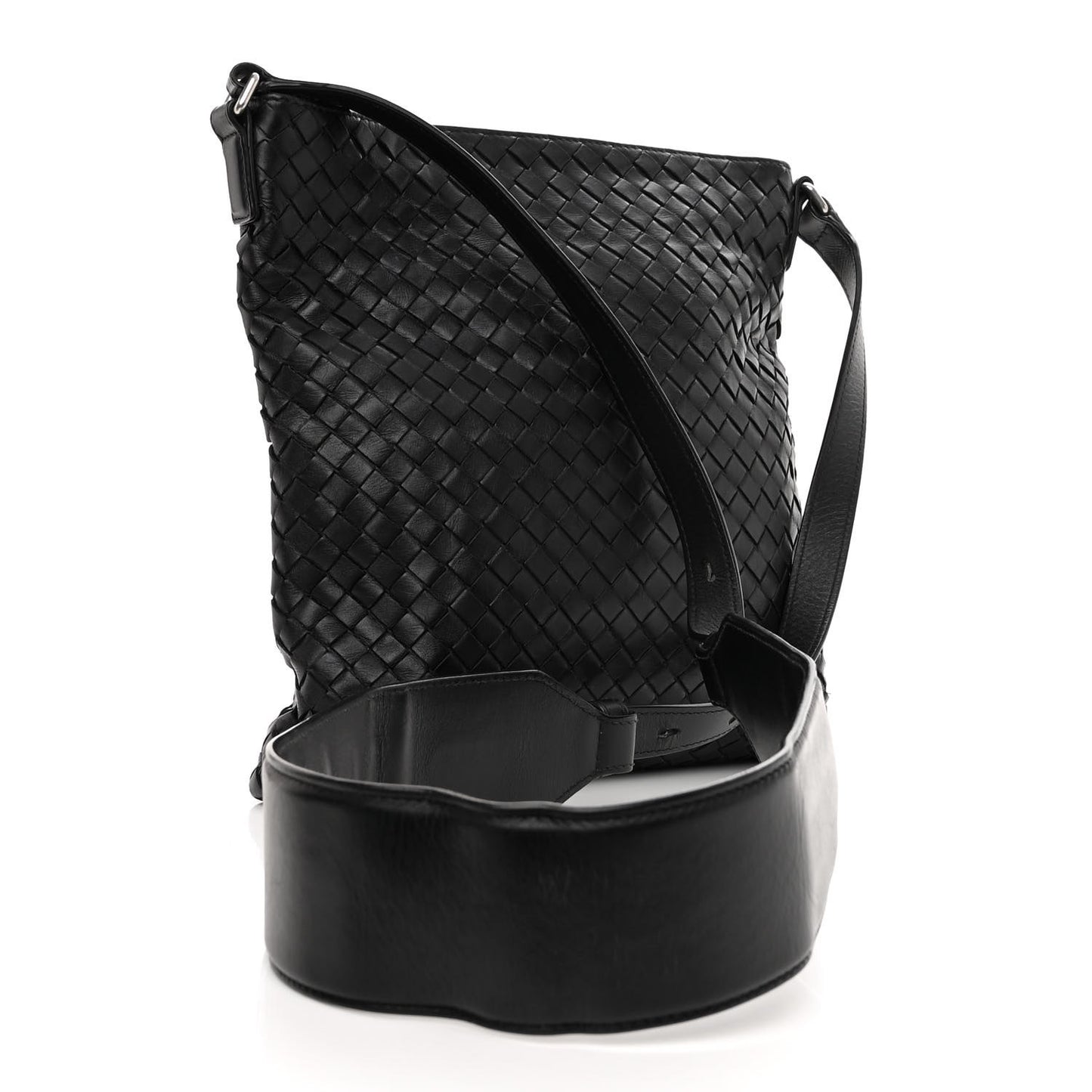 Nappa Intrecciato VN Crossbody Messenger Bag Black