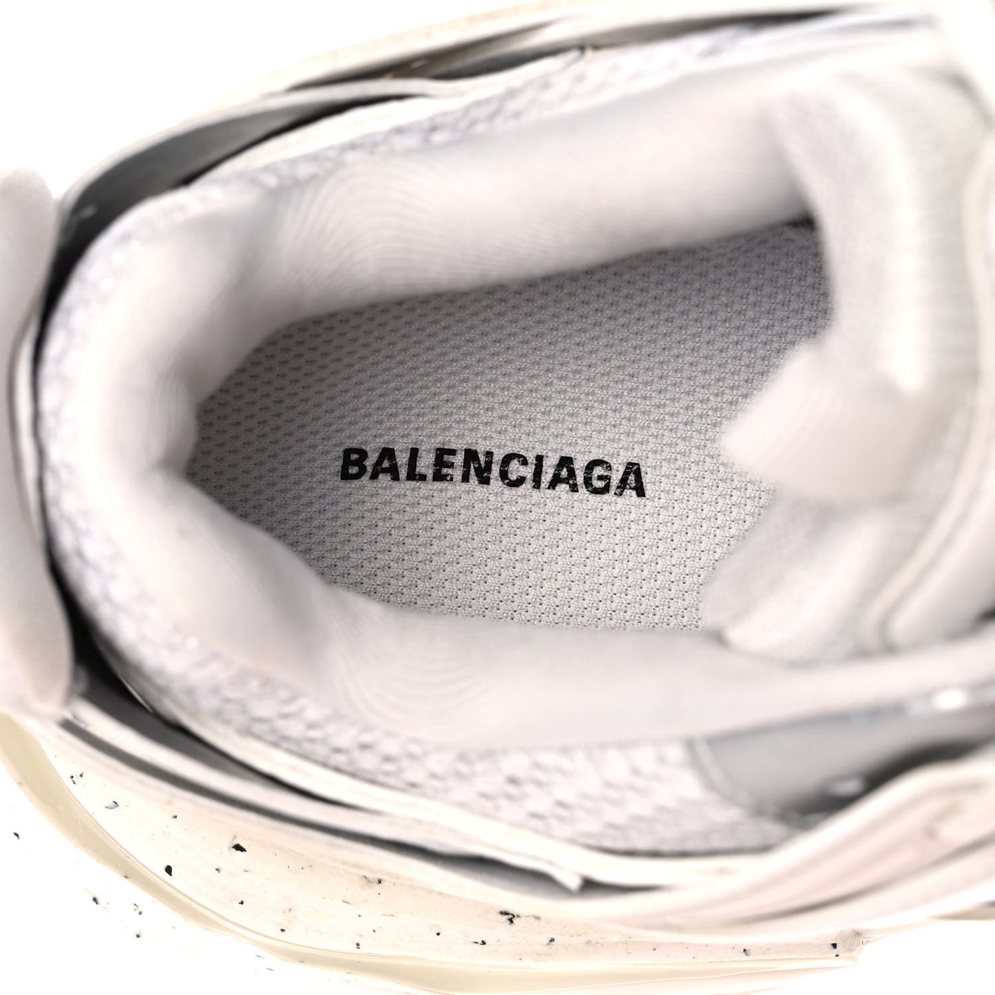 Rubber Mesh Fabric Monocolor Recycled Sole Womens Track Sneakers 38 White
