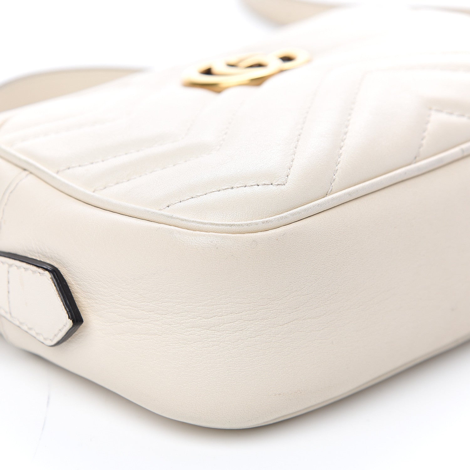 Gucci Calfskin Matelasse Mini GG Marmont Chain Shoulder Bag White 14 of 14
