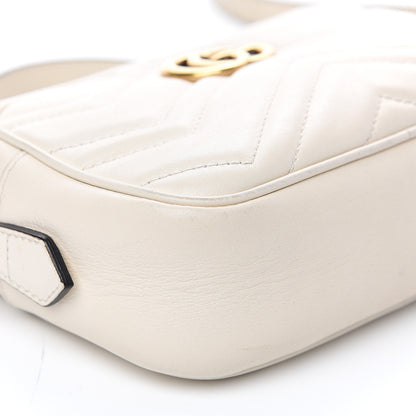 Gucci Calfskin Matelasse Mini GG Marmont Chain Shoulder Bag White 14 of 14