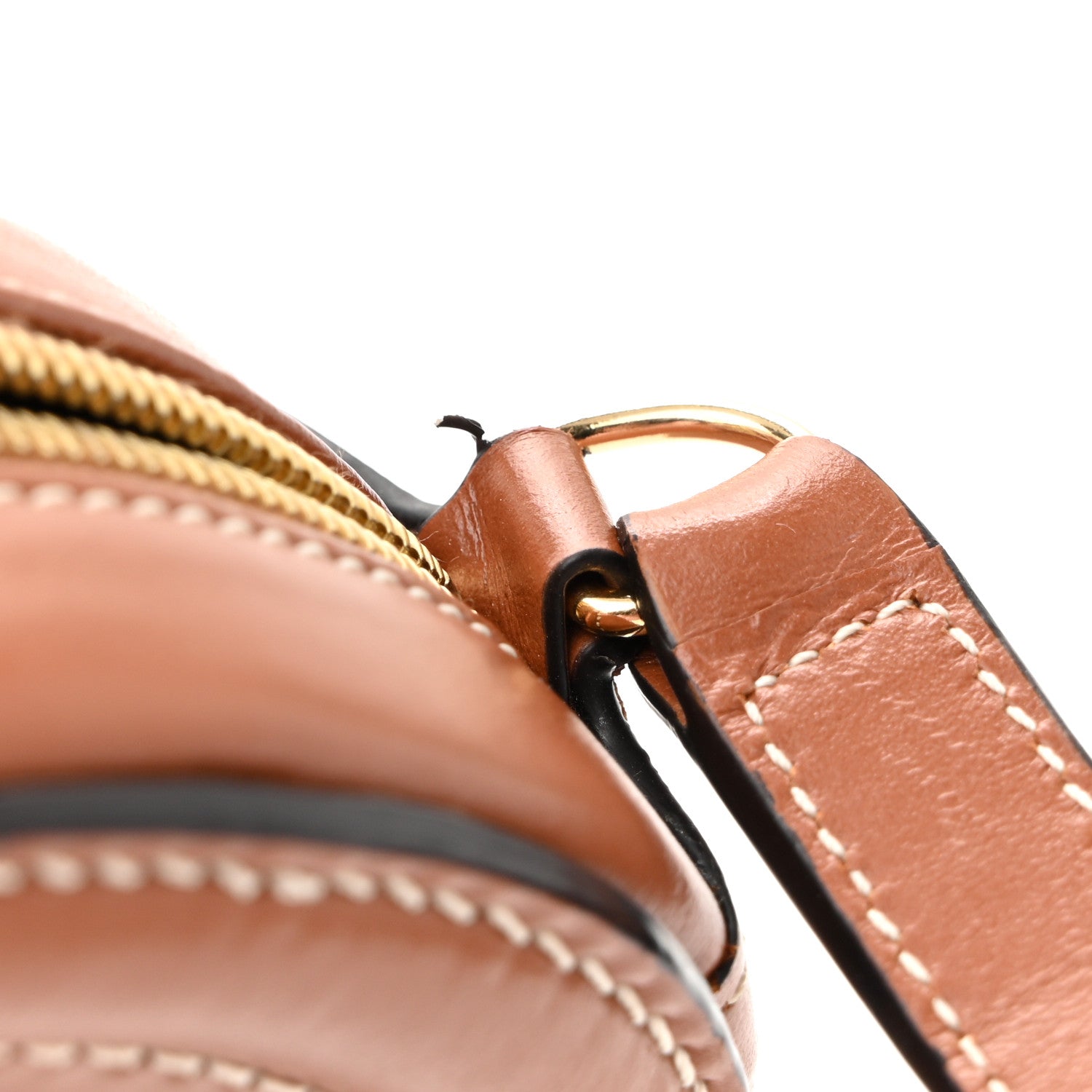 Celine Smooth Calfskin Cuir Small Triomphe Oval Crossbody Purse Tan 10 of 10