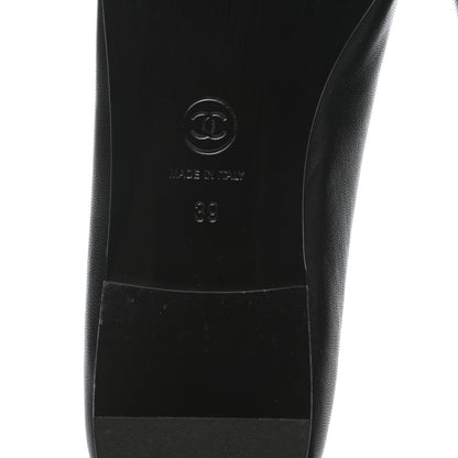 Chanel Lambskin Patent Cap Toe Ballerina Flats 39 Black 7 of 10
