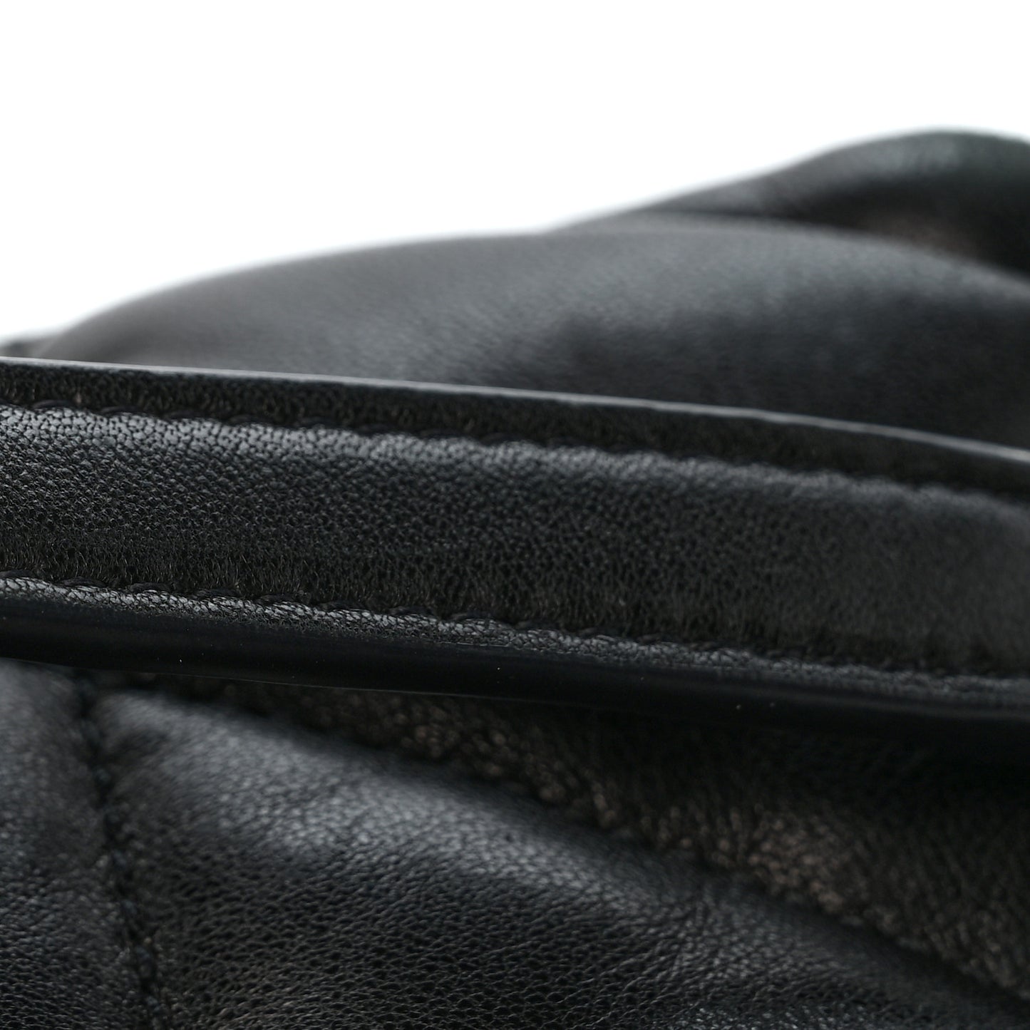 Lambskin Quilted Toy Loulou Puffer Monogram Chain Satchel Black