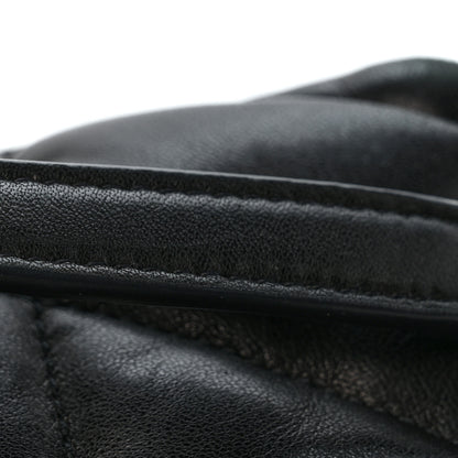 Saint Laurent Lambskin Quilted Toy Loulou Puffer Monogram Chain Satchel Black 12 of 13