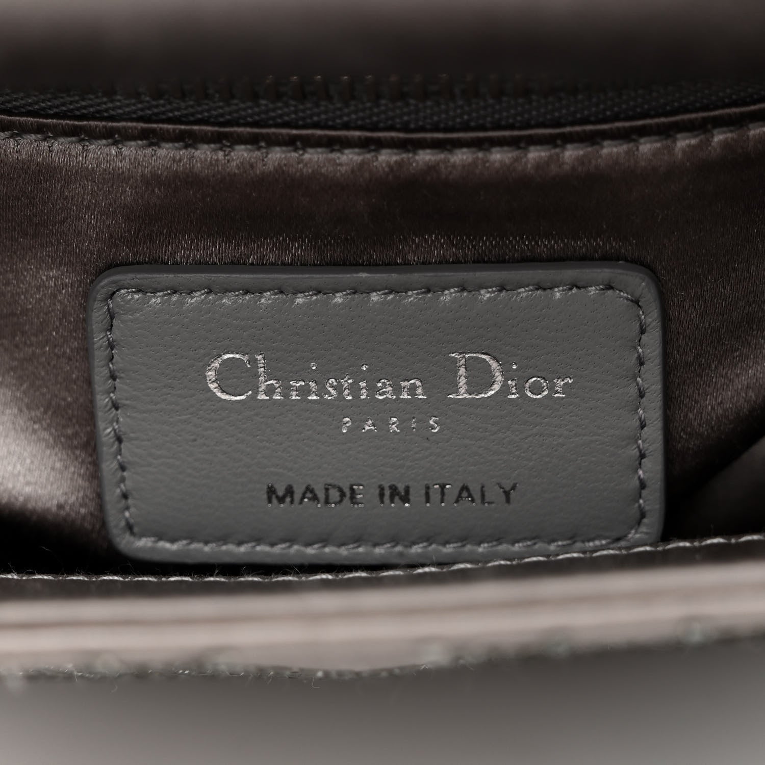 Christian Dior Satin Crystal Cannage Mini Lady Dior Gray 6 of 13