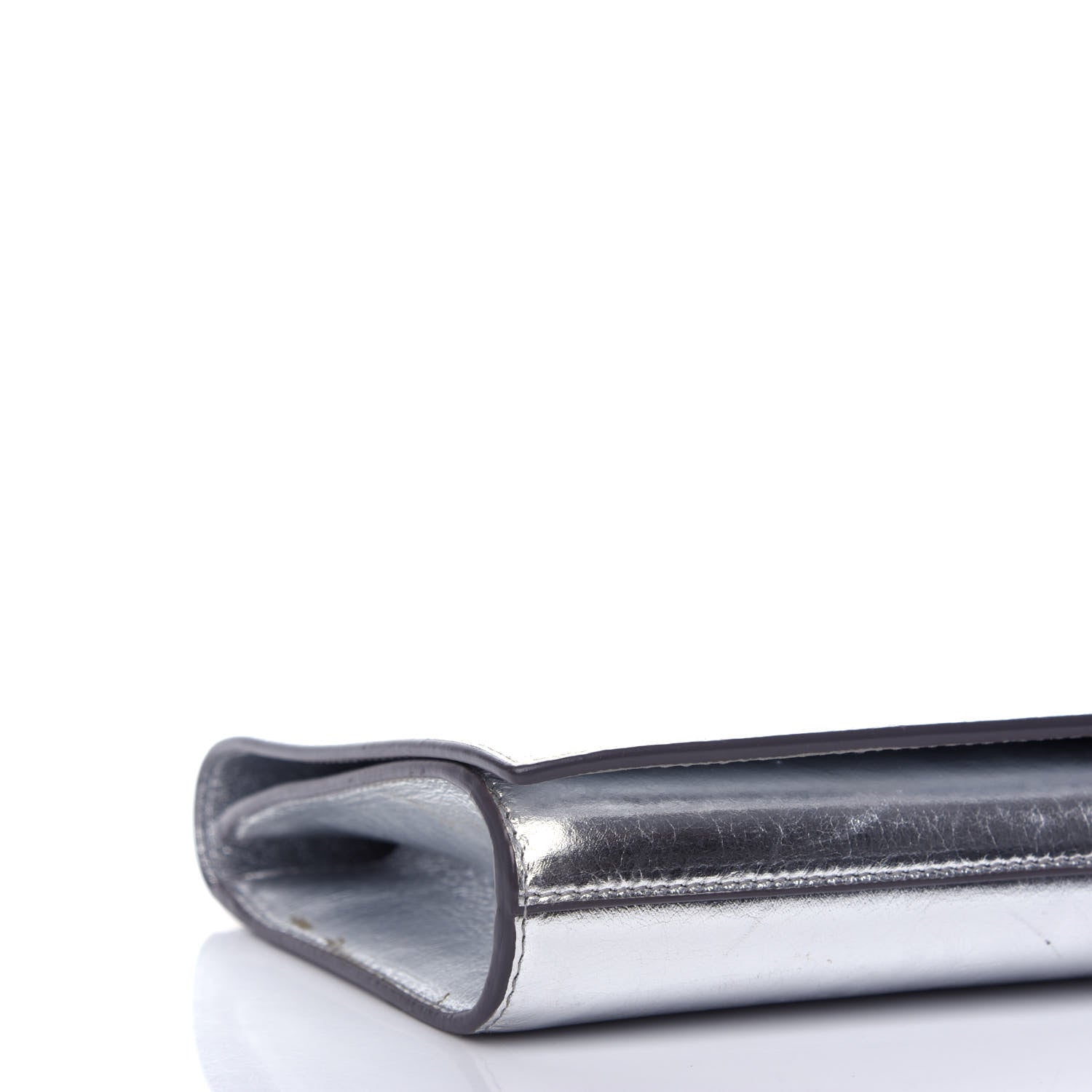 Saint Laurent Metallic Calfskin Monogram Large Belle De Jour Clutch Silver 7 of 9