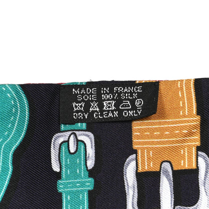 Hermes Silk Harnais Des Presidents Twilly Aubergine Vert Miel 3 of 4