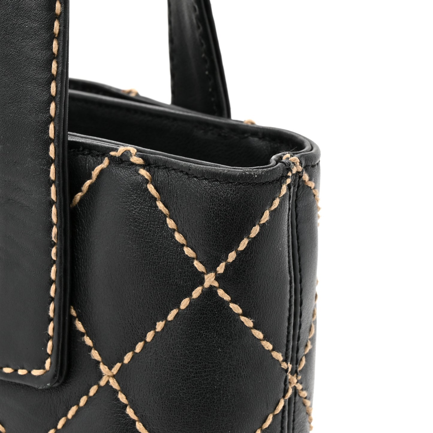 Calfskin Wild Stitch Tote Black