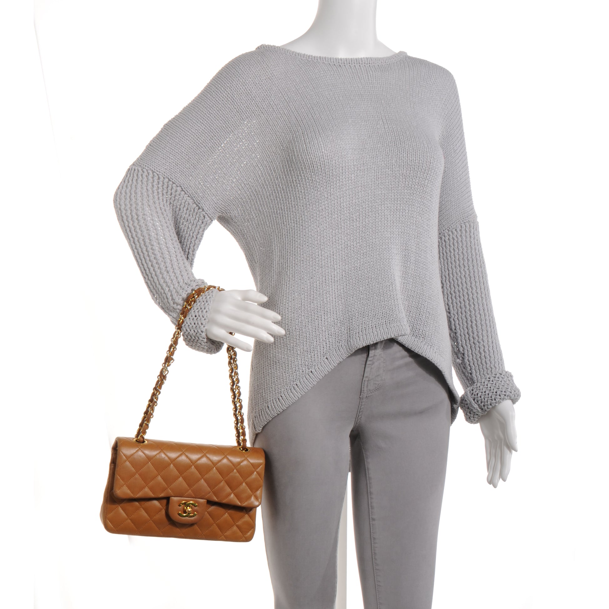 Chanel Lambskin Small Double Flap Light Brown 2 of 10
