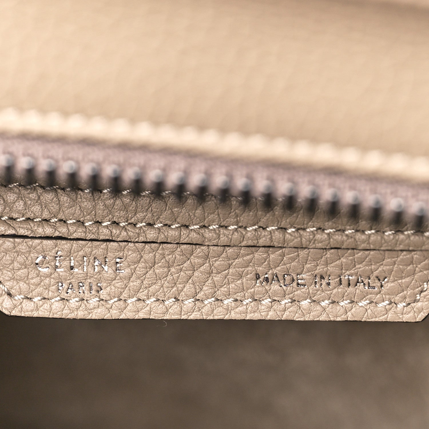 Celine Drummed Calfskin Micro Luggage Dune 5 of 7