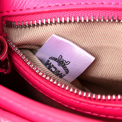 MCM Visetos Monogram Medium Millie Crossbody Bag Neon Pink 7 of 10