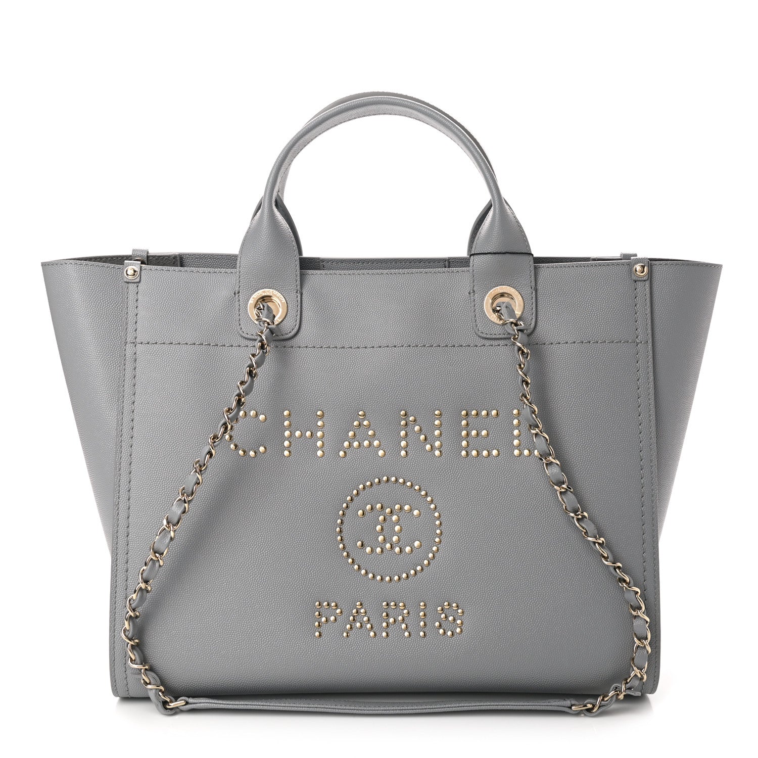 Chanel Caviar Studded Small Deauville Tote Grey 1 of 10