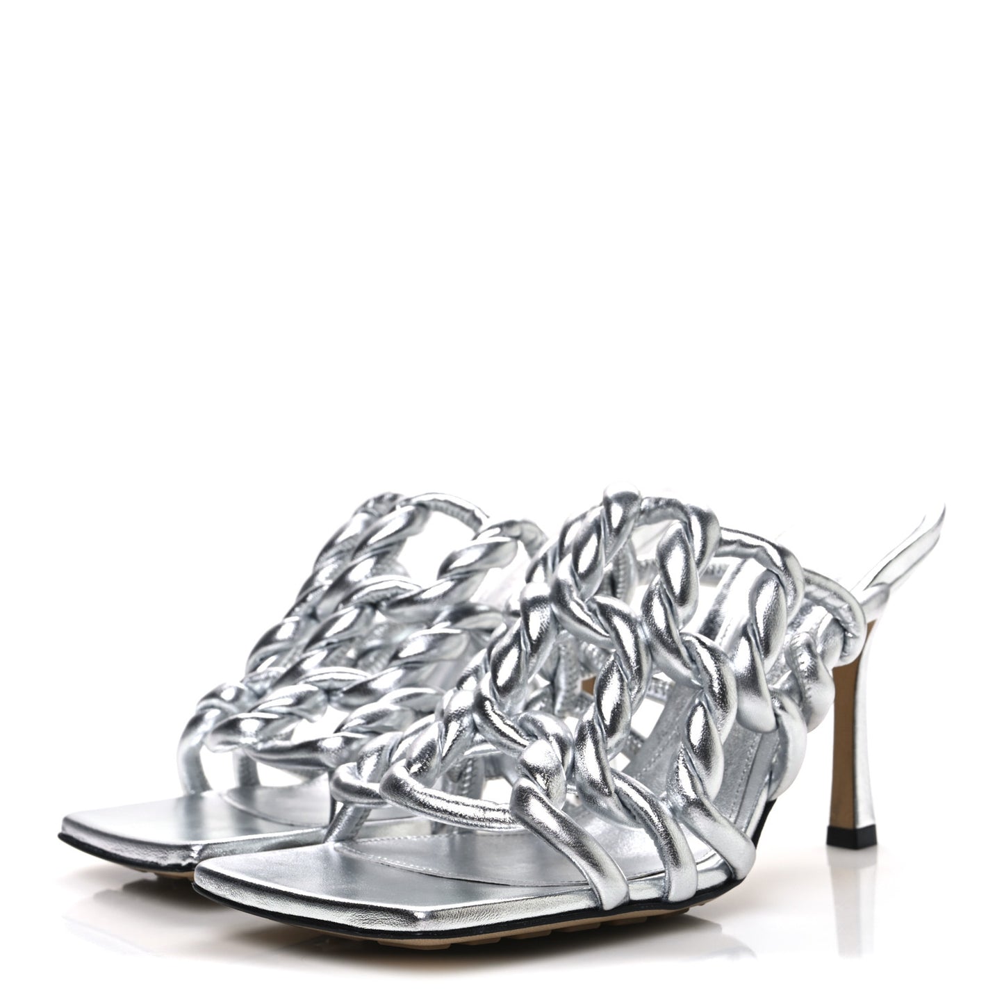 Reflection Weave Stretch Sandals 39 Silver