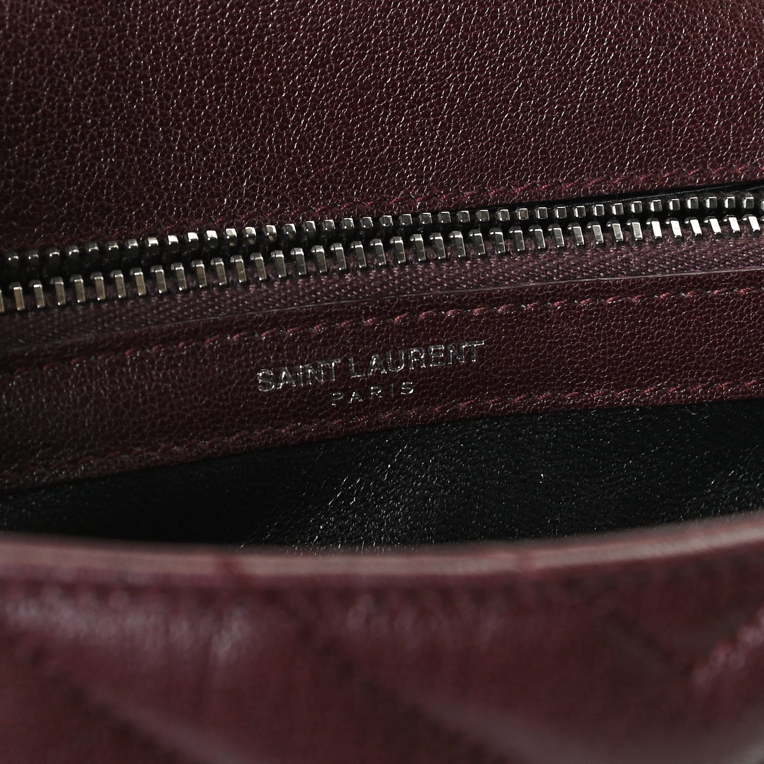 Saint Laurent Sheepskin Matelasse Chevron Monogram Medium College Bag Amaranto 6 of 14