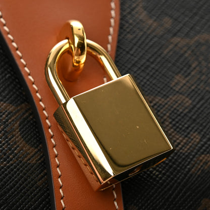 Celine Triomphe Canvas Calfskin Tabou Clutch on Strap Tan 12 of 13