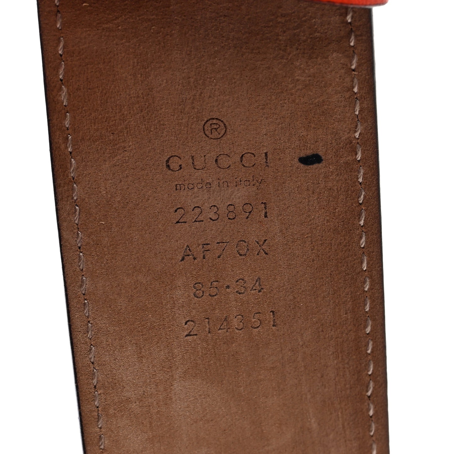 Nubuck Interlocking G Belt 85 34 Deep Orange