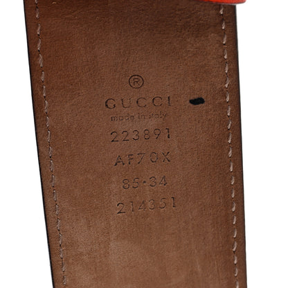 Gucci Nubuck Interlocking G Belt 85 34 Deep Orange 3 of 4