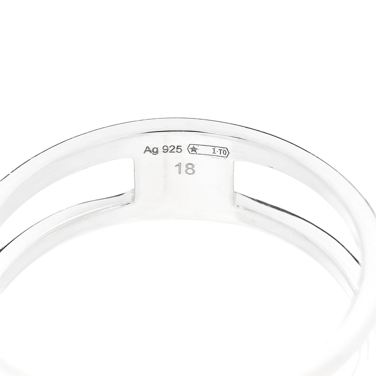 Sterling Silver 6mm Interlocking G Open Band Ring 58 8.25