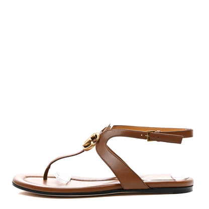 Gucci Calfskin Double G Thong Sandals 38 Cuir 1 of 7