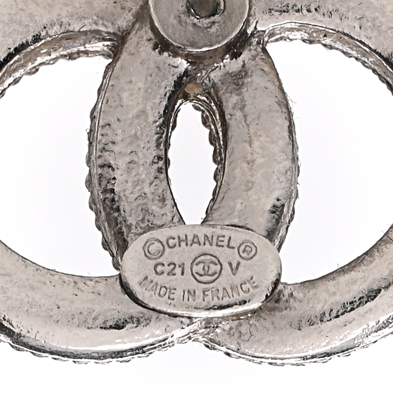 Chanel Crystal CC Earrings Silver 4 of 4