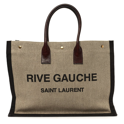 Saint Laurent Linen Calfskin Rive Gauche Tote Natural 1 of 11