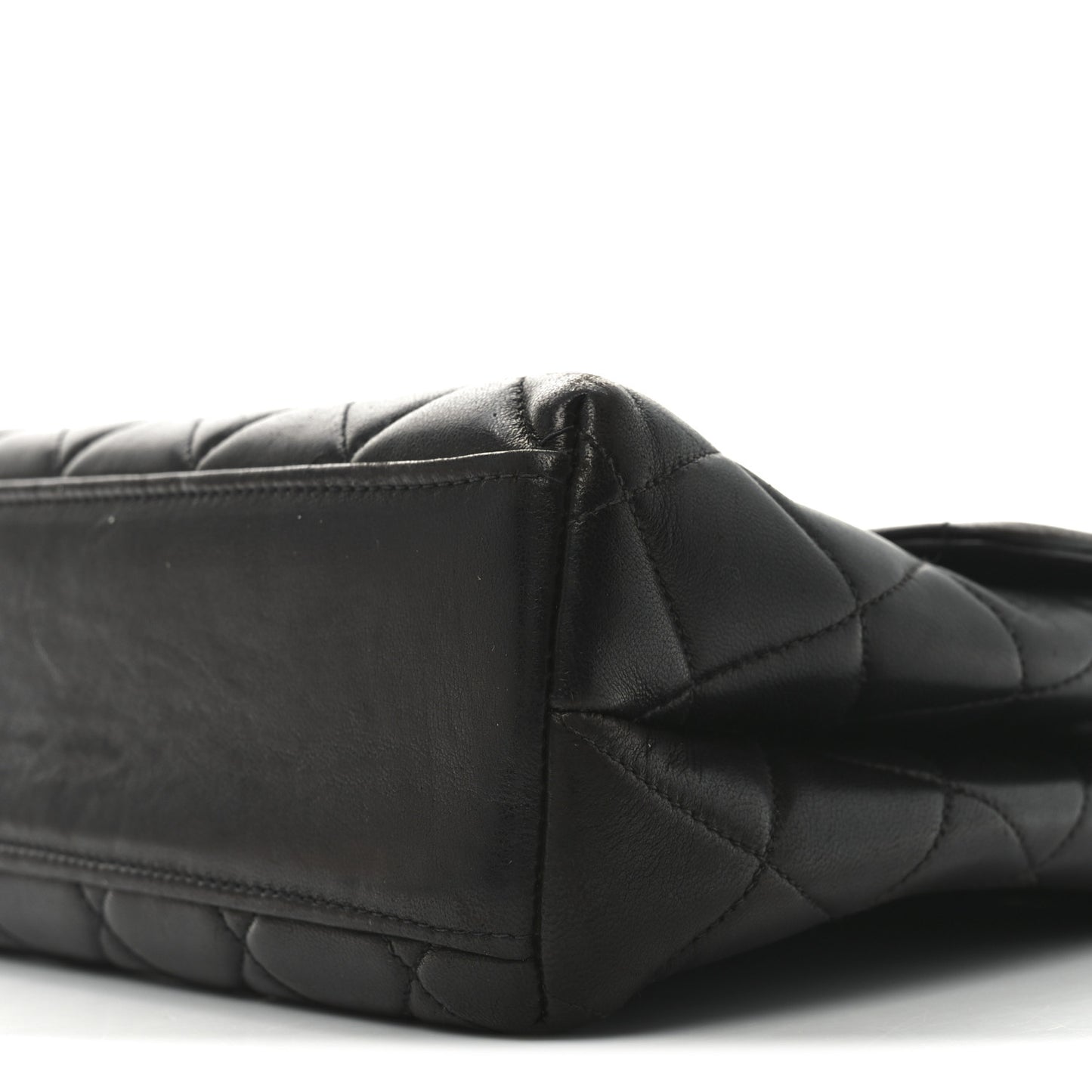 Lambskin Quilted Medium Kelly Flap Bag Black