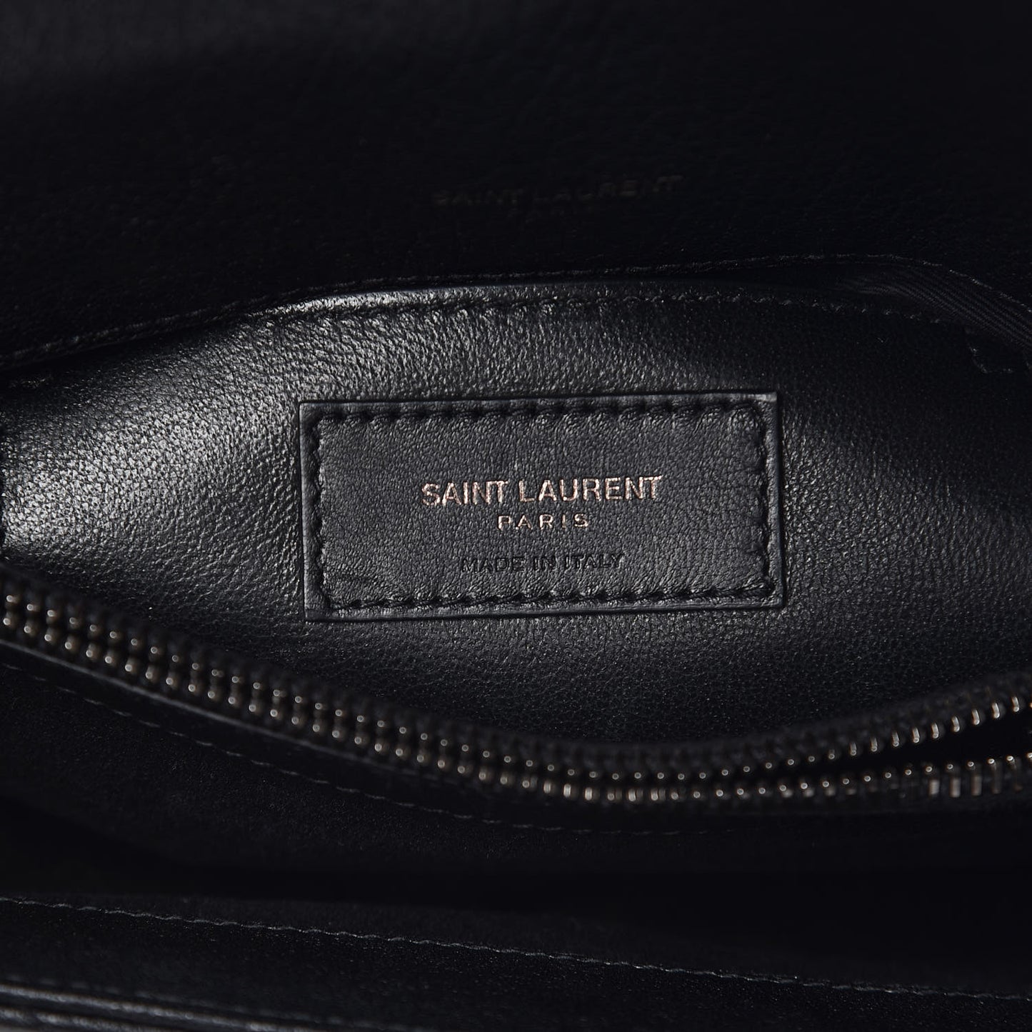 Sheepskin Matelasse Chevron Monogram Medium College Bag Black