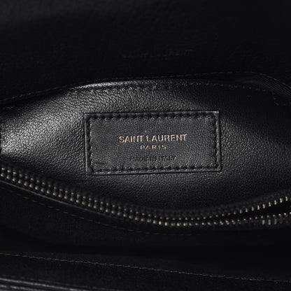 Saint Laurent Sheepskin Matelasse Chevron Monogram Medium College Bag Black 7 of 10