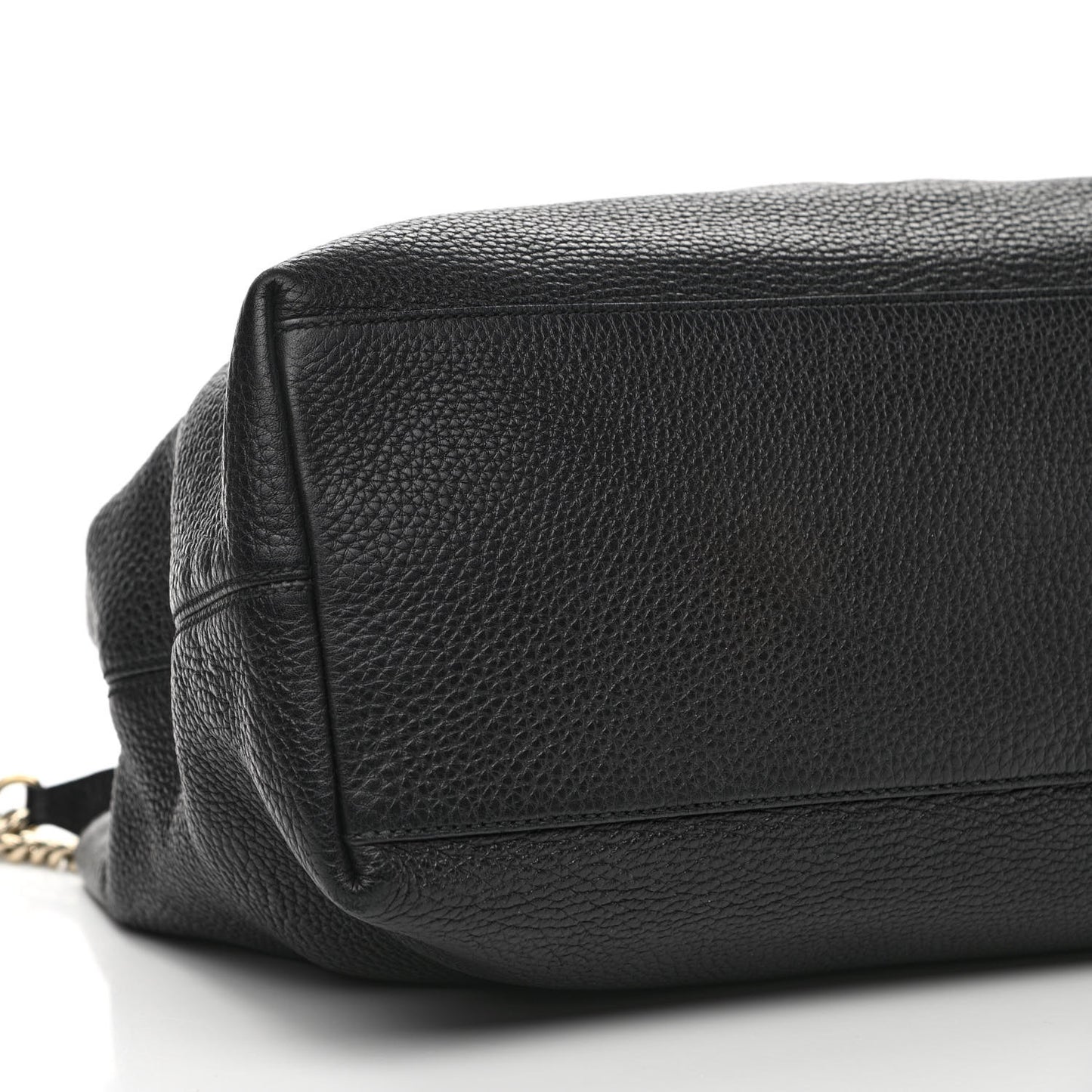 Pebbled Calfskin Medium Soho Chain Shoulder Bag Black