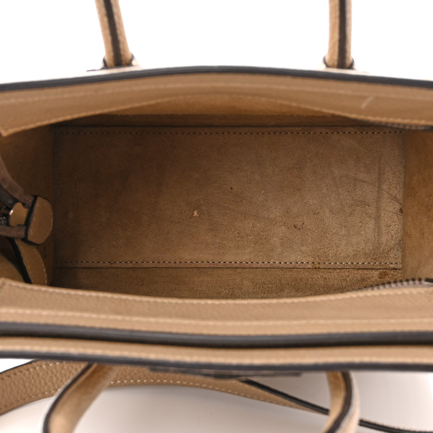 Celine Drummed Calfskin Nano Luggage Dune 5 of 17