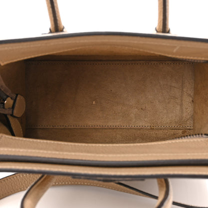 Celine Drummed Calfskin Nano Luggage Dune 5 of 17