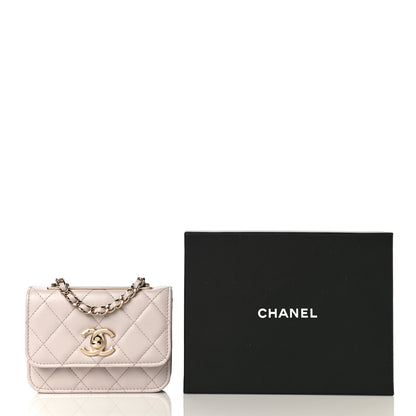 Chanel Lambskin Quilted Trendy CC Card Holder On Chain Light Pink 13 of 13